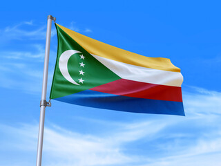 Comoros flag waving in the wind