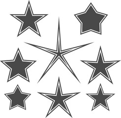 vector black and white star shapes