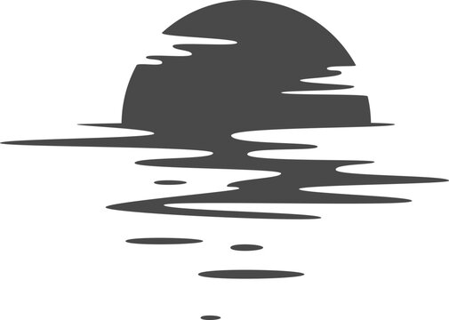 vector sunset or sunrise icon