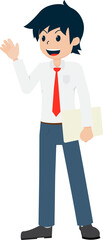 Salary Man Business Isolated Person People Cartoon Character Flat illustration Png #96
