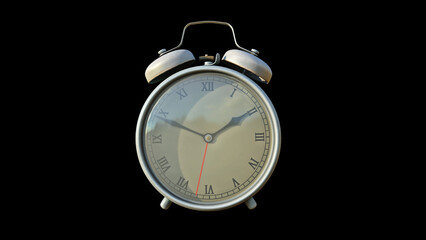 Close-up 3d roman numeral clock.