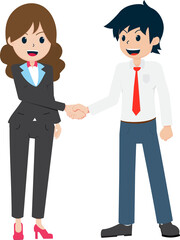 Salary Man Shaking hands Contract with Customers
