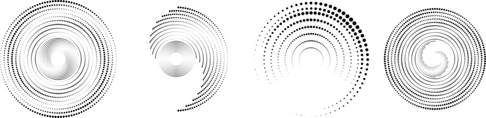 Halftone dots in circle form. round logo . vector dotted frame . design element