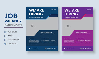 Job Vacancy Flyer Template, Job Recruitment Flyer, We are Hiring Job Flyer Template