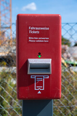 Machine for validating Deutsche Bahn tickets.
