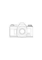 Hand-drawn line drawing of linear camera style.