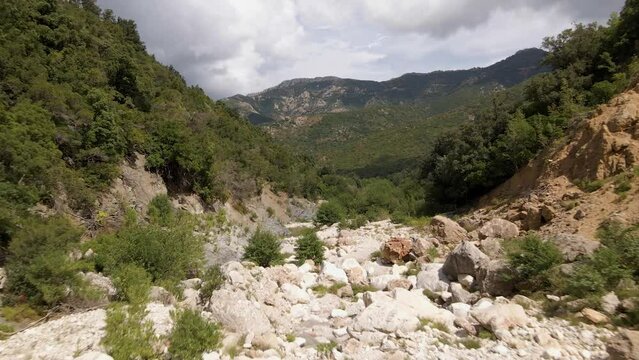 Drone footage of the Gorropu canyon in Sardegna, Italy
