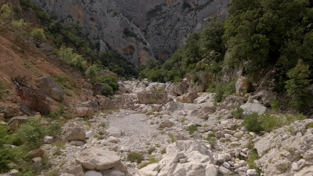Drone footage of the Gorropu canyon in Sardegna, Italy