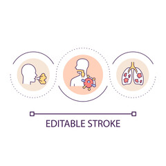 Lung infection problem loop concept icon. Respiratory infections affect. Disease symptoms abstract idea thin line illustration. Isolated outline drawing. Editable stroke. Arial font used