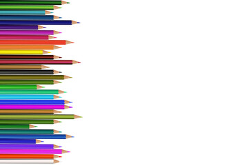 color pencils isolated on white background
