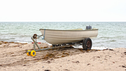 Small boat on the Danish beach