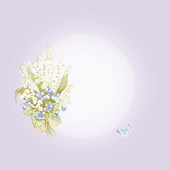 Lily of the Valley, can be used as invitation card for wedding, birthday and other holiday and summer background