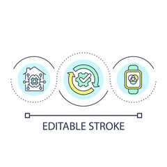Internet of things loop concept icon. Smart home. Digital devices. Innovations and technologies abstract idea thin line illustration. Isolated outline drawing. Editable stroke. Arial font used