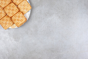 Delicious fresh cookies on a white plate