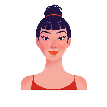 illustration of an elegant Asian woman 