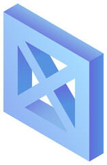 3D geometric shape, geometric design element. PNG with transparent background