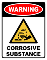 corrosive chemical safety sign