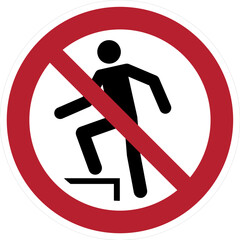  No stepping on surface sign