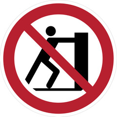 no pushing sign