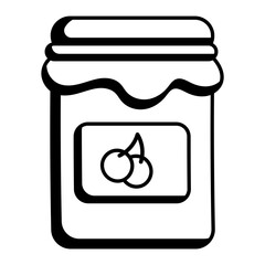 Cherry Jam in Glass Jar Concept Vector Icon Design, Autumn or Fall activities Symbol, Dry weather Sign, Temperate climates Elements Stock illustration