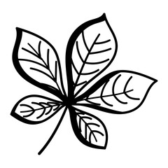 long canoe shaped leaves Vector Icon Design, Autumn or Fall activities Symbol, Dry weather Sign, Temperate climates Elements Stock illustration, Brown chestnut or horse-chestnut leaf Concept