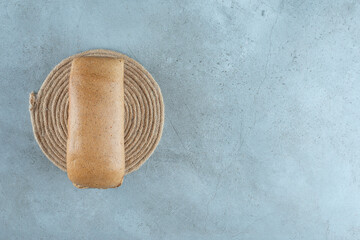 Brown toast bread on marble surface