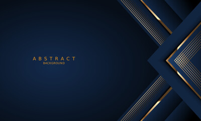 dark blue luxury premium background and gold line.