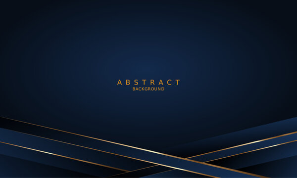 Dark Blue Luxury Premium Background And Gold Line.