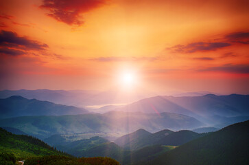 Amazing mountain sunrise