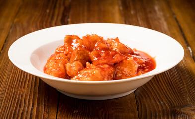 Special Chinese Food Tomato Sweet and Sour Pork