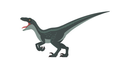 Vector growling velociraptor