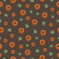 Pumpkin pattern. Leaf. Vector graphics