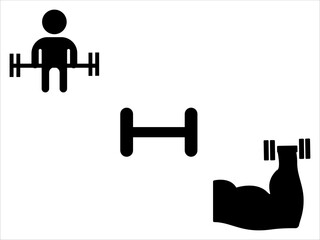 art illustration sport icon logo design concept vector silhouette logotype isolated element symbol set of fitness and weight lifting