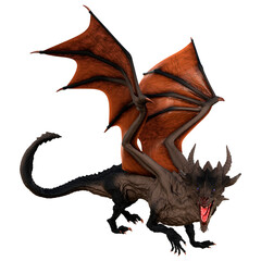 3D Rendering Fairy Tale Dragon on White