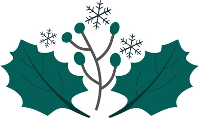 Vector emblem in green color hello winter. Poster sticker print. Vector elements. © Ivan