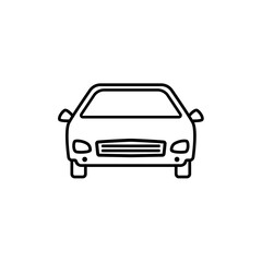 Car front line icon. Outline symbol. Car sign in linear style. Auto, view, parking, automobile, travel concept. Outline simple vector line illustration. Icon symbol
