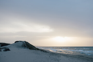 Panorama of Sardinia coastline at sunset