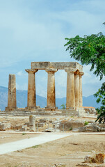Fototapeta premium remains of Temple of Apollo, in Corinth, Greece