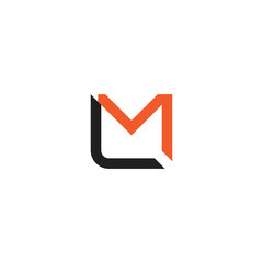 letter lm simple colorful geometric line square logo vector