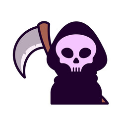 Cute Grim Reaper - Halloween Vector Illustration	