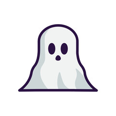 Cute Ghost - Halloween Vector Illustration