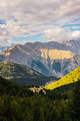 Beautiful mountain view of Val D'Aosta countryside