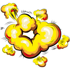 Cartoon bomb explosion vector smoke explosion effect