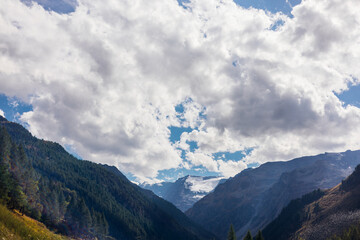 Beautiful mountain view of Val D'Aosta countryside