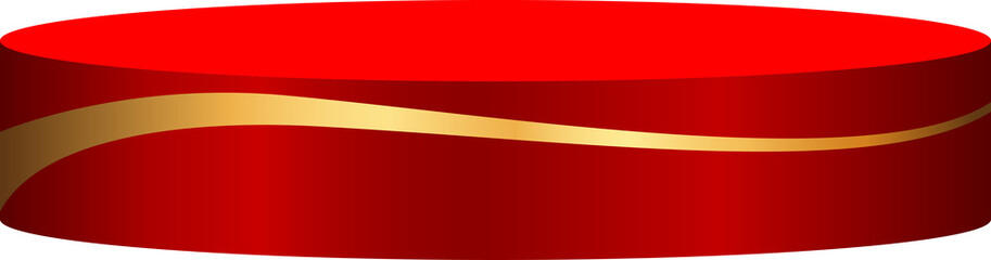 luxurious red podium, pedestal, cosmetic product display