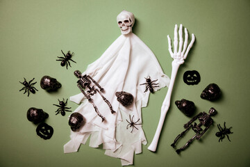 halloween background with skulls