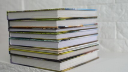 photo books are on the shelf, photo album