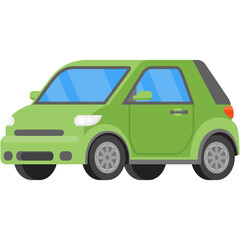Green eco car vector isolated ecology transport illustration