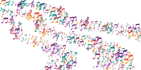 Obraz premium Music note symbols vector backdrop. Sound