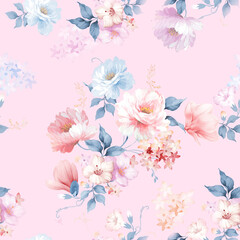 Beautiful floral pattern, suitable for textile, packaging, decoration